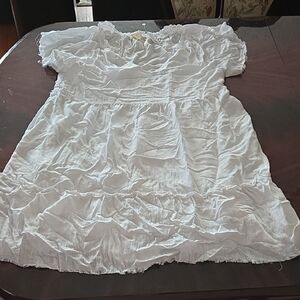 Millibon White Lightweight Peasant Dress